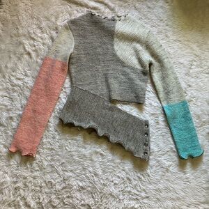 Andersson Bell Melani Colorblock Cut-Out Turtleneck Sweater - Size Large